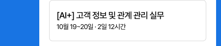 [AI+] 고객 정보 및 관계 관리 실무